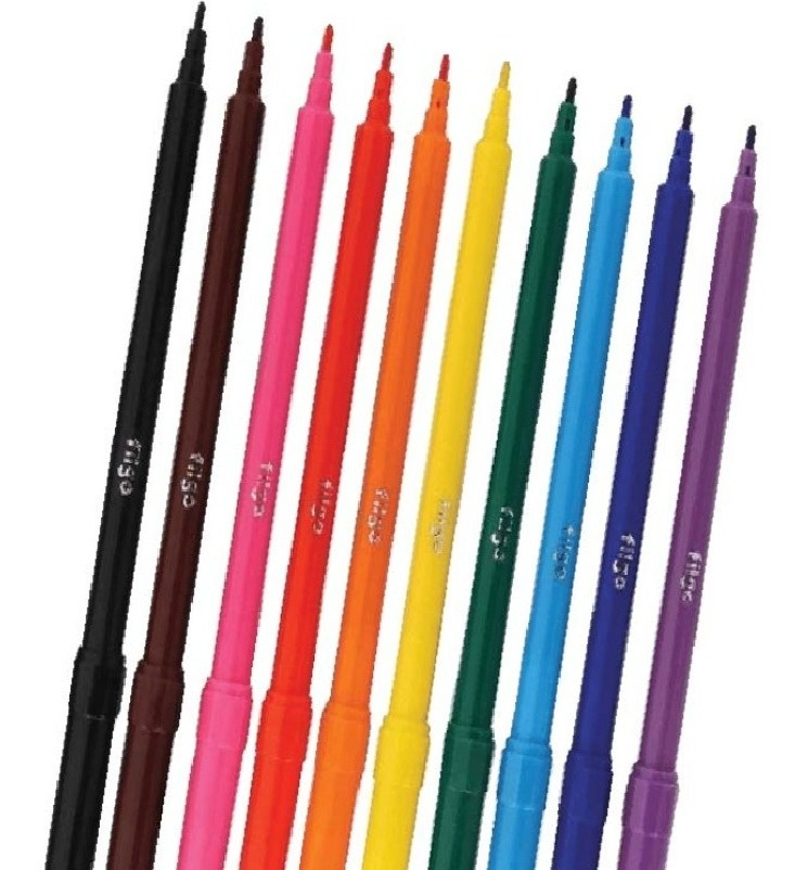 Marcador Fibra Filgo Pinto 2220 X 10 Colores Al Agua En Caja