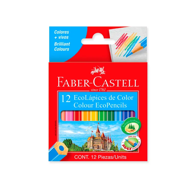 Lápices de Colores Cortos x12 Faber-Castell
