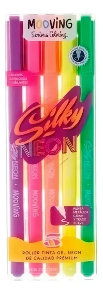 Bolígrafo Roller Neón x5 Mooving 