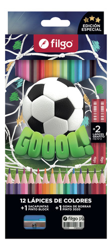 Lapices de Colores Pinto con Kit Futbol x12 Filgo