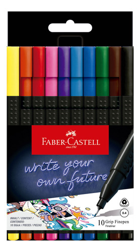 Fibras Colores 0.4mm x10 Faber-Castell
