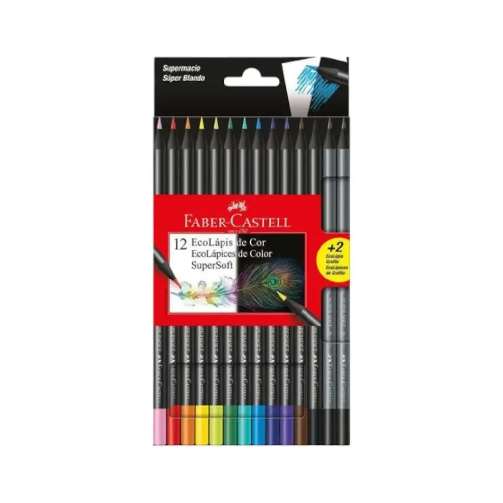 Lápices de Colores Supersoft x12 con Kit Faber-Castell
