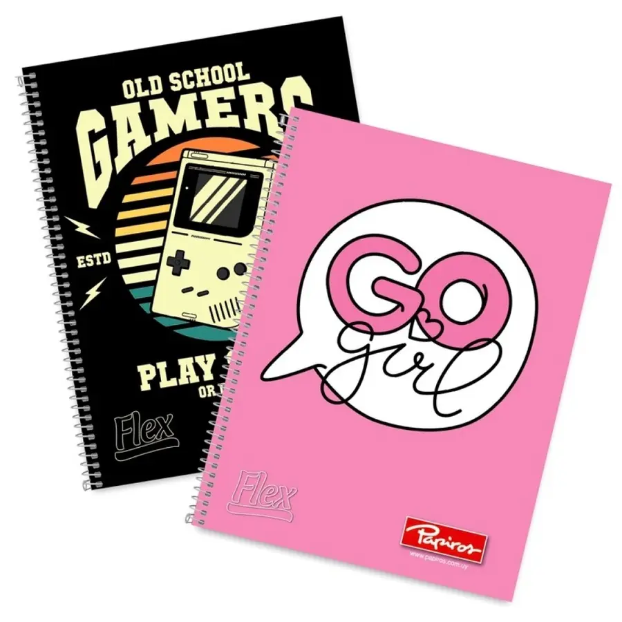 Cuaderno con Espiral x1 Papiros Flex - 96 hojas