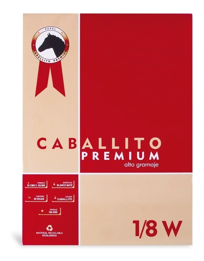 Block 1/8 w 100 gr Caballito - 10 hojas