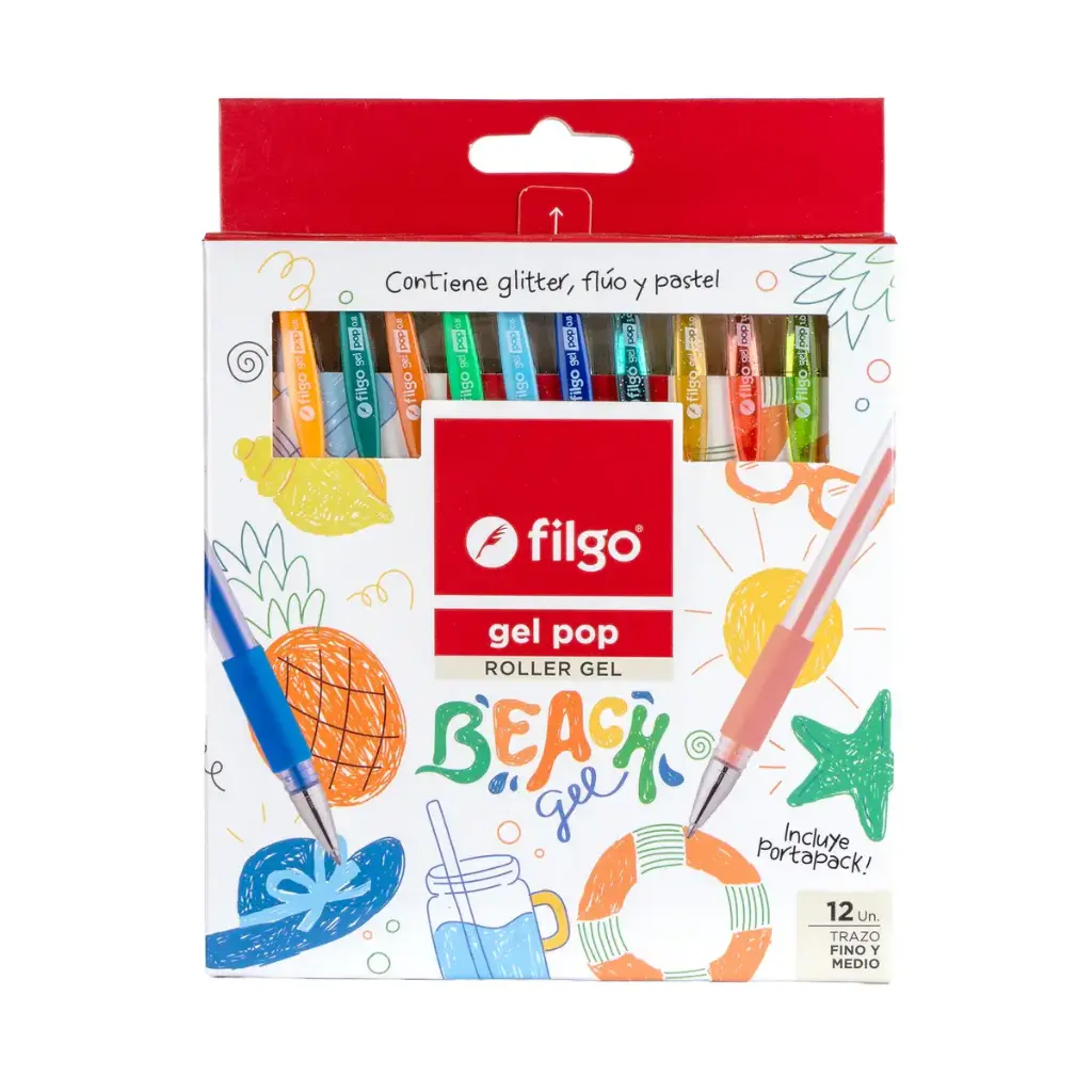 Bolígrafo Gel Pop Beach x12 Filgo