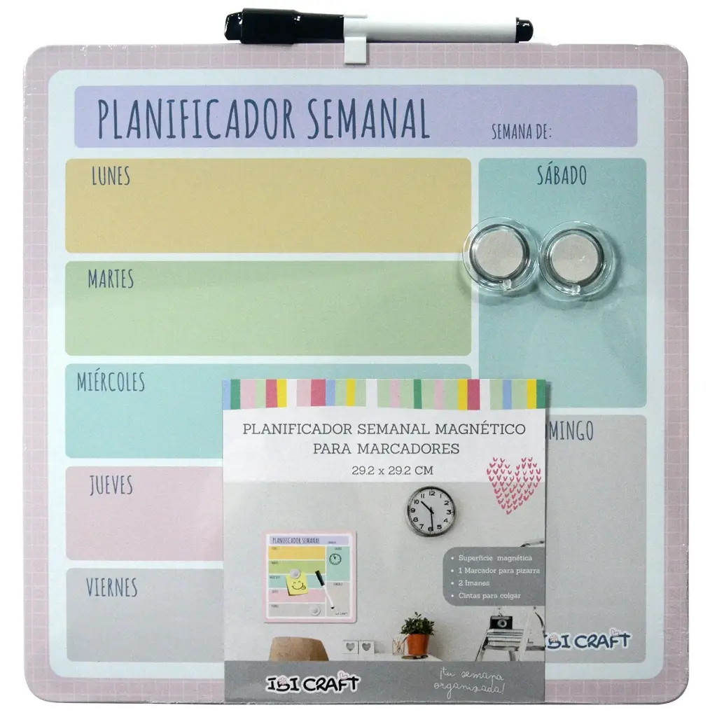 Pizarra Planificadora Semanal Magnetica 29x29cm Ibi Craft