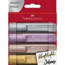 Set Resaltador Chato Metalizado x4 Faber-Castell