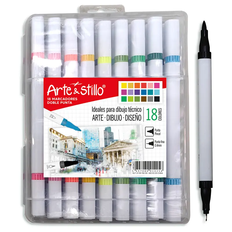 Marcadores Artísticos Doble Punta x18 Arte & Stillo