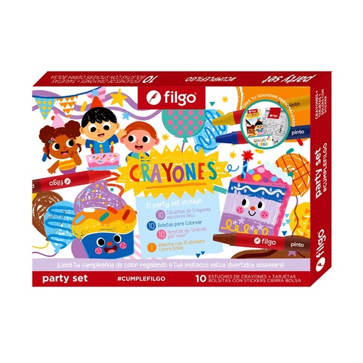 [19214253] Party Set x10 con Crayones Filgo