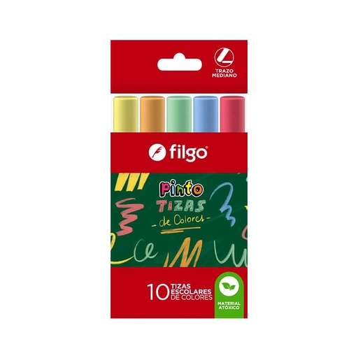 [69012690] Tizas Escolares Pinto Colores X10 Filgo