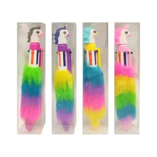 Bolígrafo Multicolor Unicornio con Peluche