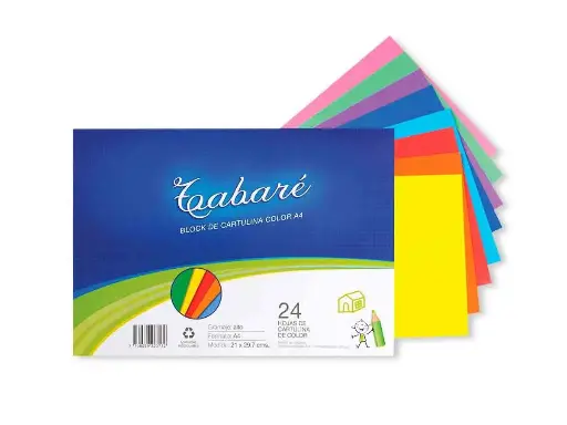 [72647481] Block Cartulinas de Colores A4 Tabaré - 24H
