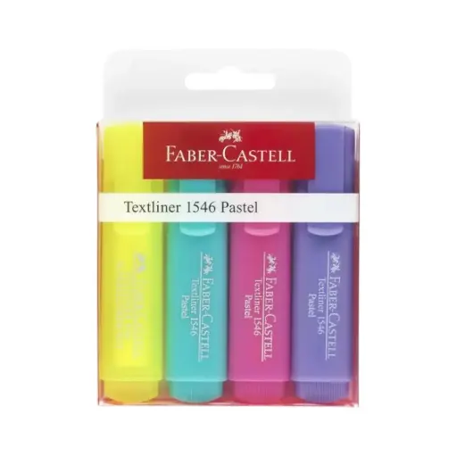 [31112102] Resaltador Chato Pastel+Fluo x4 Faber-Castell
