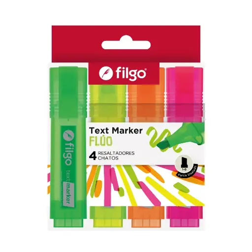 [89208123] Resaltador Fluo Text Marker x4 Filgo