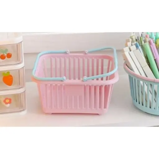 [42411056] Cesto rosa rectangular para escritorio